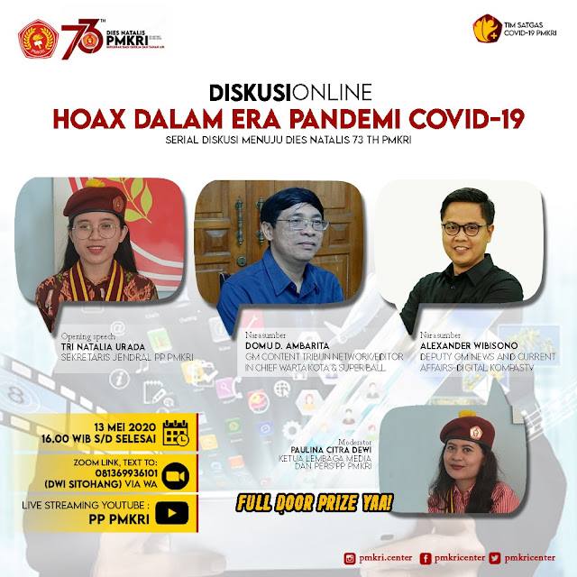 PMKRI Gelar Diskusi Online Bahas Hoax Dalam Era Pandemi Covid-19